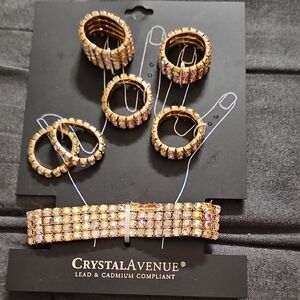 Crystal Avenue Gold Jewelry Set
